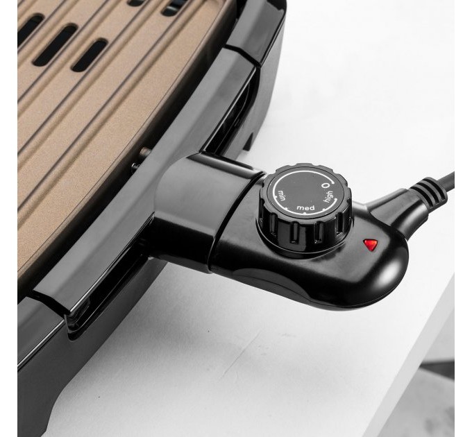 Гриль George Foreman барбекю Smokeless BBQ Grill 1606Вт, темп. режимов-3, съёмные пластины, пластик, черный