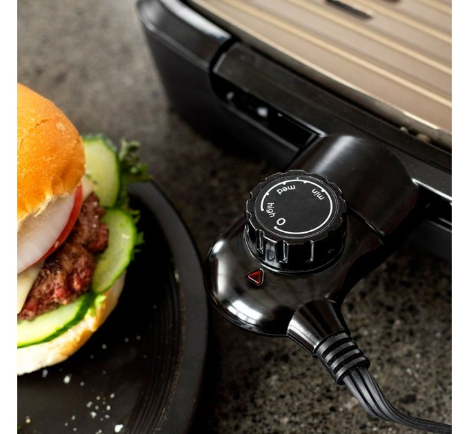 Гриль George Foreman барбекю Smokeless BBQ Grill 1606Вт, темп. режимов-3, съёмные пластины, пластик, черный