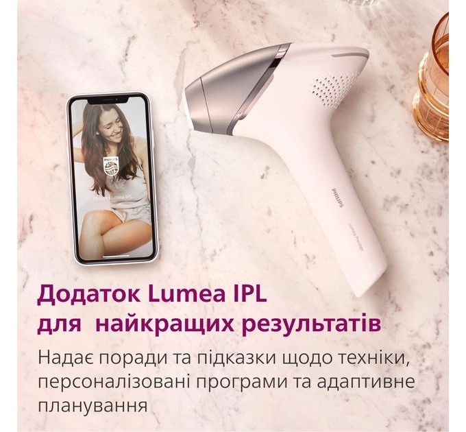 Фотоэпилятор Philips Lumea IPL 9900 Series, аккумуляторный, кол-во вспыш-450000, 2- 4 см2, футляр, насадок-4, розовый