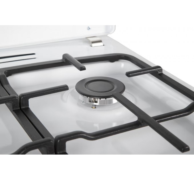 Плита Hansa комби, 65л, 50x60см, дисплей, конвекция, чугун, белый