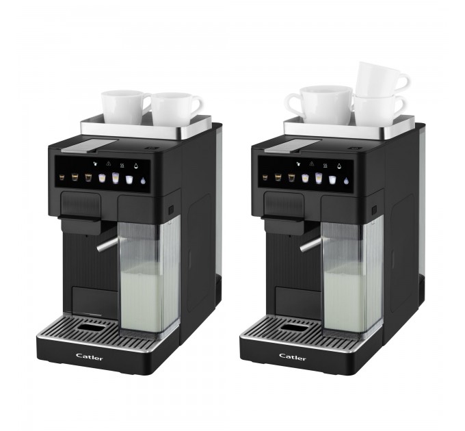Кавоварка Catler капсульна Renzo 1.6л, капсули, мелена кава, сенсорне керування, автоматичний капучинатор, чорний