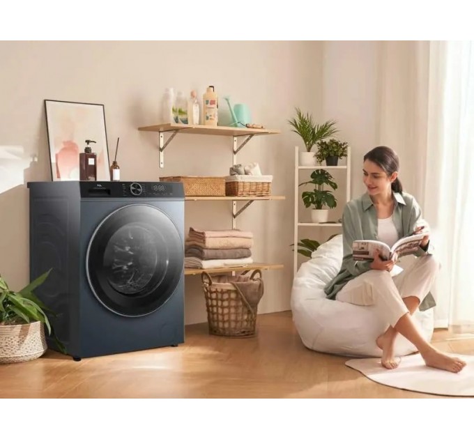 Стиральная машина TCL фронтальная, 8кг, 1400, A+++, 53см, дисплей, пар, инвертор, серый