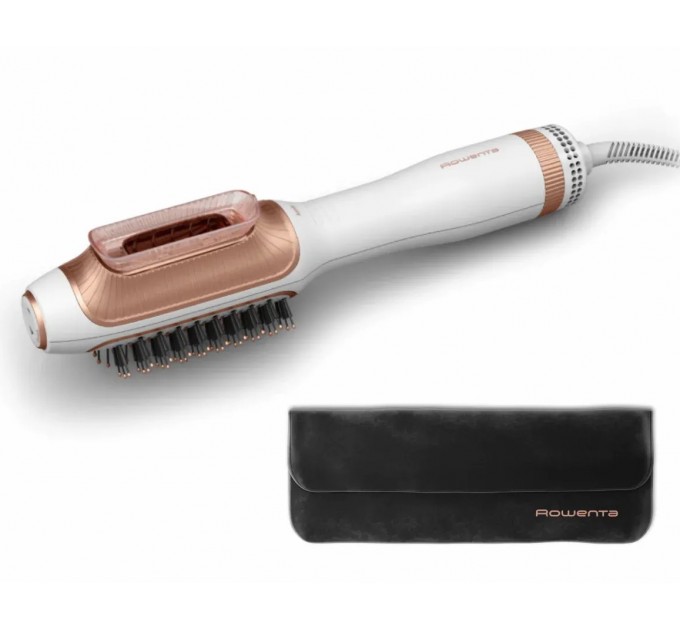 Фен-щетка Rowenta Reverso Dry&Brush 2в1, 1200Вт, режимов-3, иониз-я, хол. обдув, насадок-2, керамика, бело-золотистый