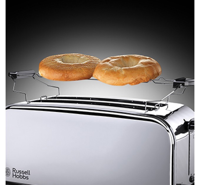Тостер Russell Hobbs Chester 1600Вт, длинные слоты на 4 тоста, металл, серебристый