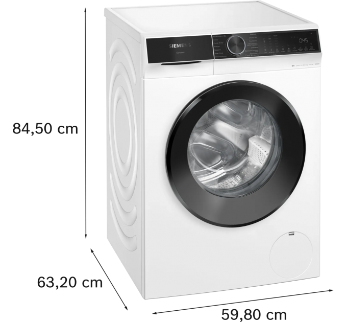 Стиральная машина Siemens фронтальная, 9кг, 1400, A, 59см, дисплей, белый