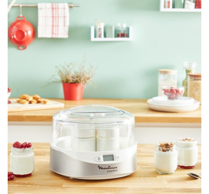 Йогуртница Moulinex Yogurteo 15Вт, стаканов-7х0.16л (стекло), пластик, белый