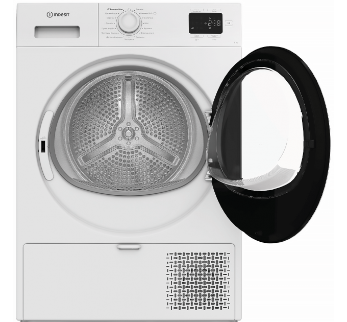 Сушильна машина Indesit тепловий насос, 8кг, A+, 54,5см, дисплей, білий
