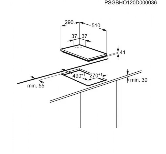 Варильна поверхня Electrolux газова, 30см, чавун, Доміно, нерж
