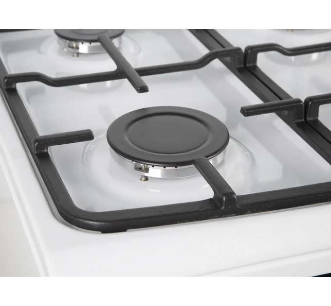 Плита Hansa комби, 65л, 50x60см, дисплей, конвекция, чугун, белый