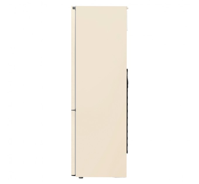 Холодильник LG с нижн. мороз., 203x60х68, холод.отд.-277л, мороз.отд.-107л, 2дв., E, NF, инв., диспл внешн., зона св-ти, Metal Fresh, бежевый