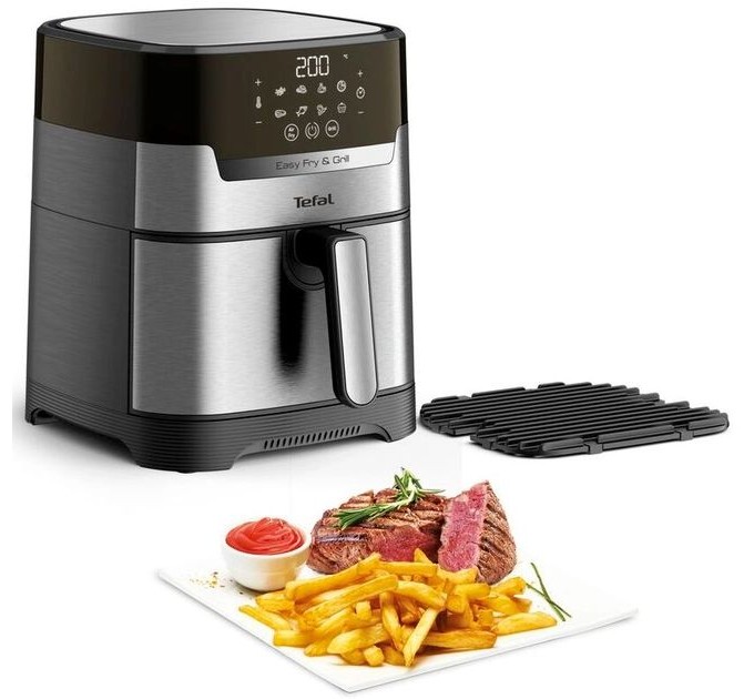 Мультипечь Tefal EasyFry&Grill Precision, 1550Вт, чаша-4.2л, сенсорное, пластик, серый