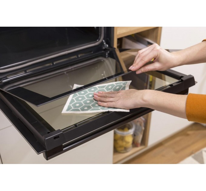 Духова шафа Gorenje електрична, 77л, A+, пара, дисплей, піроліз, чорний