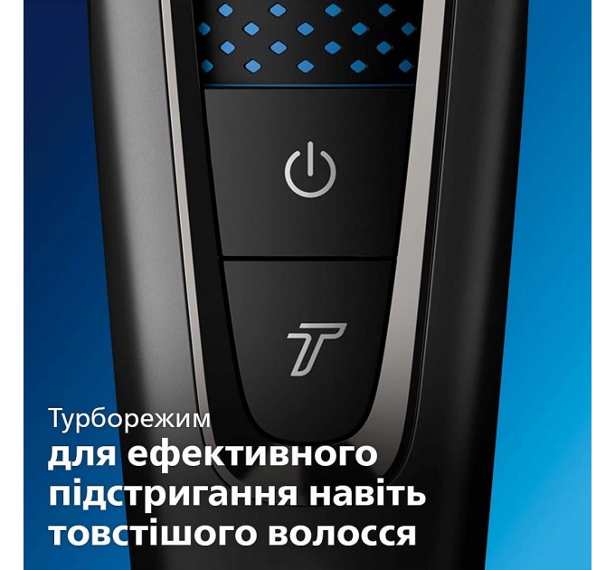 Машинка для стрижки Philips Series 7000, акум., роторный мотор, насадок-3, кейс,ножницы, расческа в компл., сталь, чорно-серый