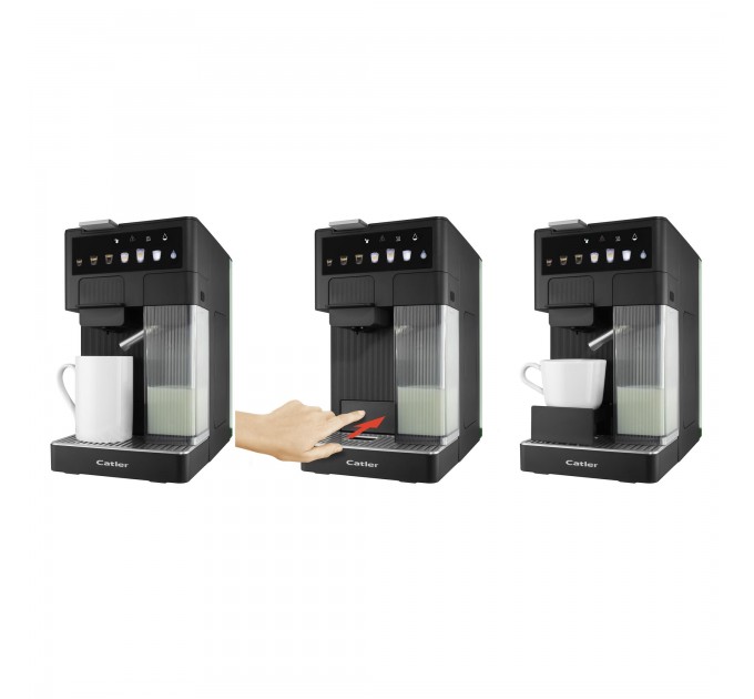 Кавоварка Catler капсульна Renzo 1.6л, капсули, мелена кава, сенсорне керування, автоматичний капучинатор, чорний