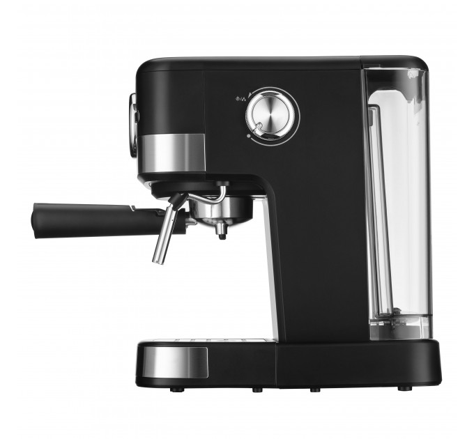 Кавоварка ARDESTO ріжкова 1.5л, мелена, ручний капучинатор, чорно-сріблястий