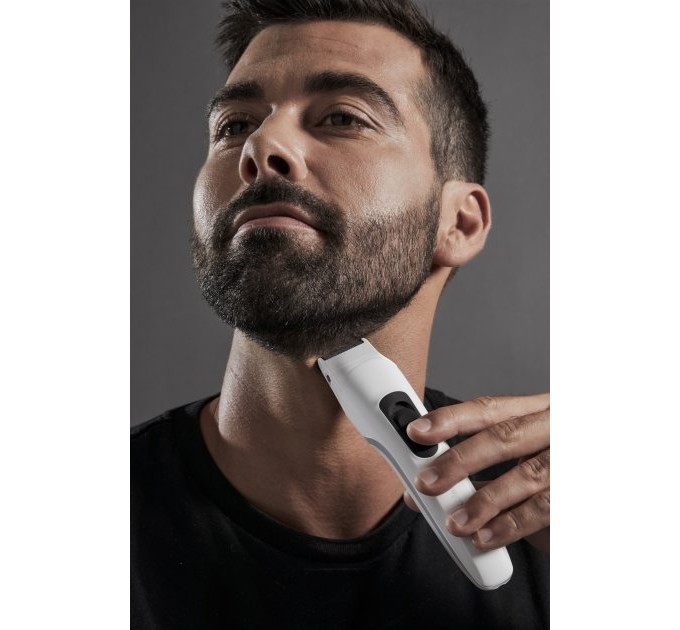 Тример Rowenta Easy, для бороди, вусів і голови, мережа+акум., насадок-8, сталь, чорно-білий