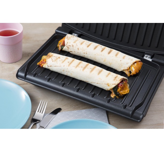 Гриль Russell Hobbs прижимной Family SteelGrill 1650Вт, темп. режимов-1, металл, крассно-черный