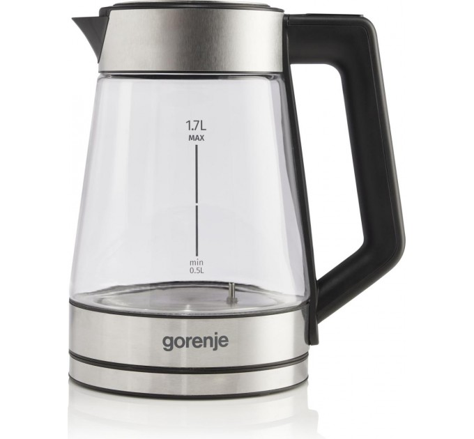 Электрочайник Gorenje 1.7л, 2,200 Вт, стекло, нерж