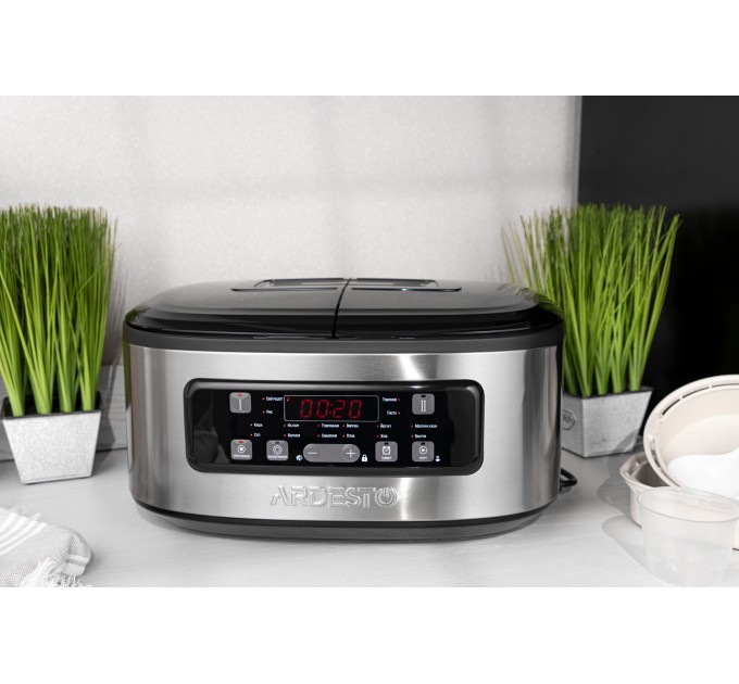 Мультиварка ARDESTO, 900Вт, чаша-2х1.5л, электронное управл., 2 чаши, пластик, серо-черный
