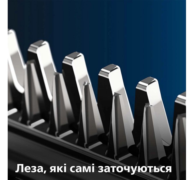 Машинка для стрижки Philips Series 7000, акум., роторный мотор, насадок-3, кейс,ножницы, расческа в компл., сталь, чорно-серый