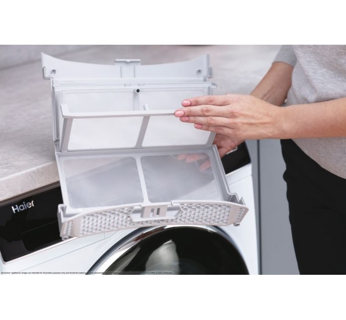 Сушильная машина Haier тепловой насос, 9кг, A+++, 59,5см, дисплей, пар, белый