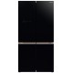 Холодильник Hitachi багатодверний, 184x90х72, холод.відд.-372л, мороз.відд.-196л, 4дв., А+, NF, інв., зона нульова, вакуум, льодоген., чорний (скло)
