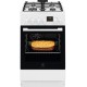 Плита Electrolux комбінована, 57л, 50x60см, дисплей, конвекція, чавун, білий