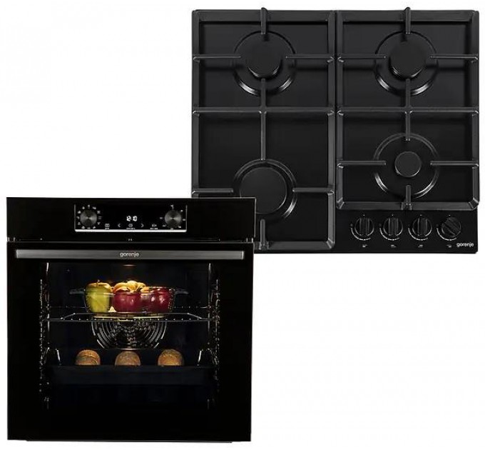 Комплект Gorenje (духовка електрична BO6735E02BK + поверхня газова G641EB), 740147, чорн