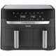 Мультипечь Tefal Dual EasyFry&Grill AirFryer, 2700Вт, чаша-5.2/3.1л, сенсорное управл., 2 чаши, гриль, пластик, черный