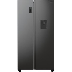 Холодильник SBS Gorenje, 179х67х92см, 2 дв., 353(191)л, А++, NF+, Инв. , Зона св-ти, диспенсер, генератор льда, Внешн.диспл, черный