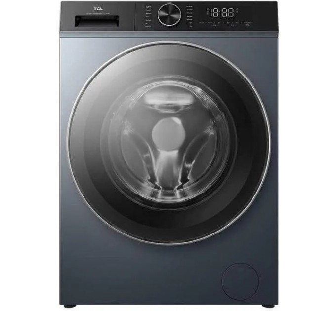 Стиральная машина TCL фронтальная, 8кг, 1400, A+++, 53см, дисплей, пар, инвертор, серый