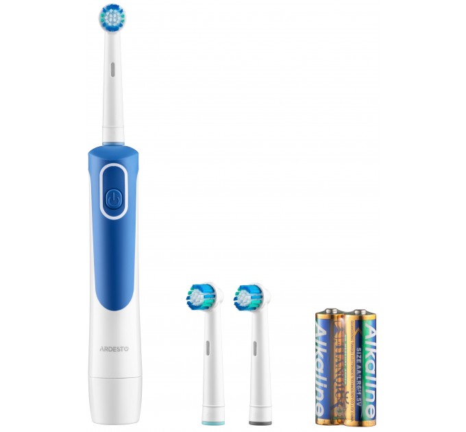Щетка зубная электр. ARDESTO, ETB-I009WB, 4,5т. колеб/мин, насадок-3, IPX4, белый+синий