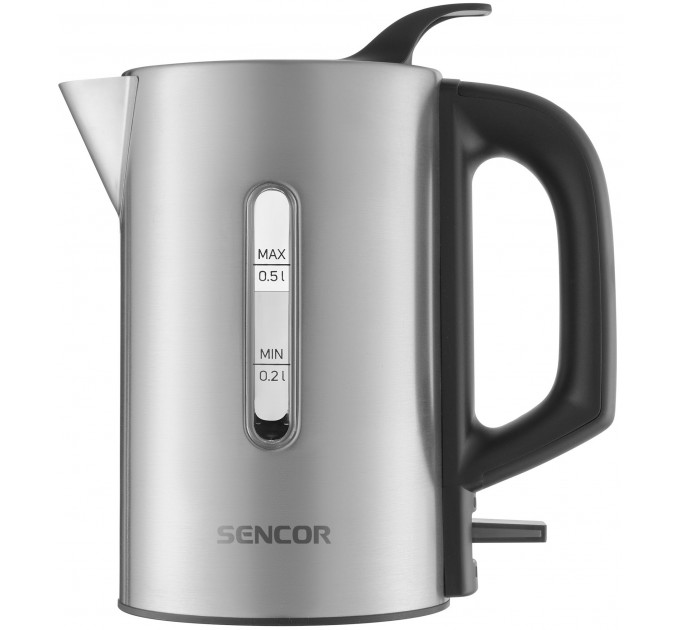 Електрочайник Sencor 0.5л, Strix, пластик, в комплекті 2 склянки + 2 ложки, нерж. сталь