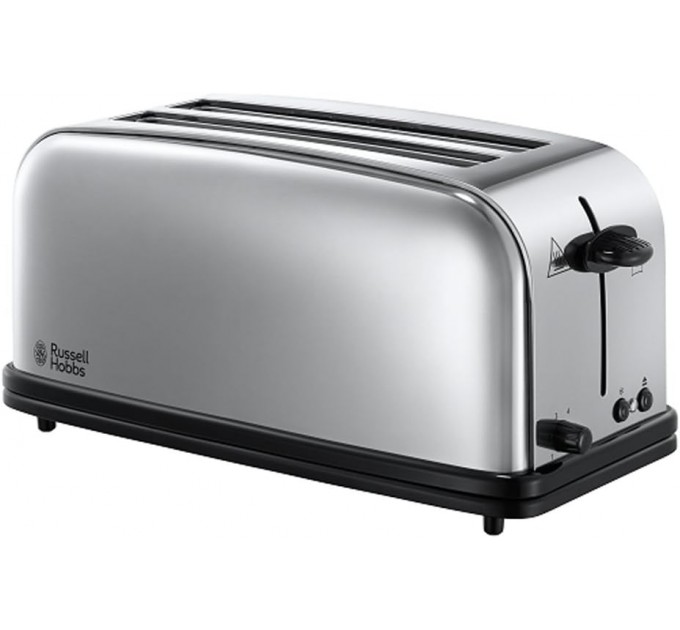 Тостер Russell Hobbs Chester 1600Вт, длинные слоты на 4 тоста, металл, серебристый