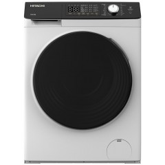 Стиральная машина Hitachi фронтальная, 8кг, 1400, A+++, 60см, дисплей, пар, инвертор, люк черный, белый