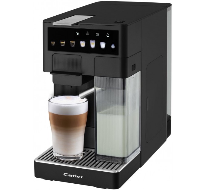 Кавоварка Catler капсульна Renzo 1.6л, капсули, мелена кава, сенсорне керування, автоматичний капучинатор, чорний