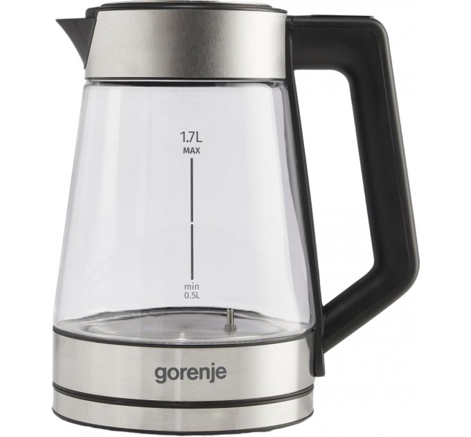 Электрочайник Gorenje 1.7л, 2,200 Вт, стекло, нерж