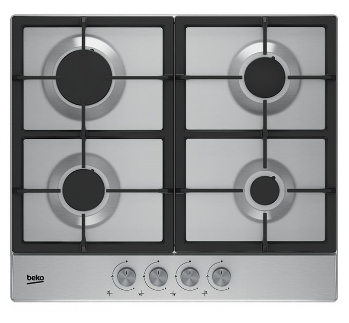 Варильна поверхня Beko газова, 60см, чавун, нерж