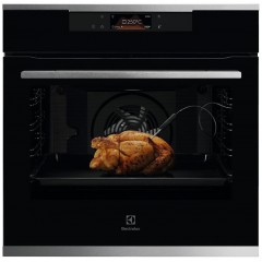 Духовой шкаф Electrolux электрический, 72л, A+, дисплей, конвекция, пиролиз, телескопические направляющие, черный