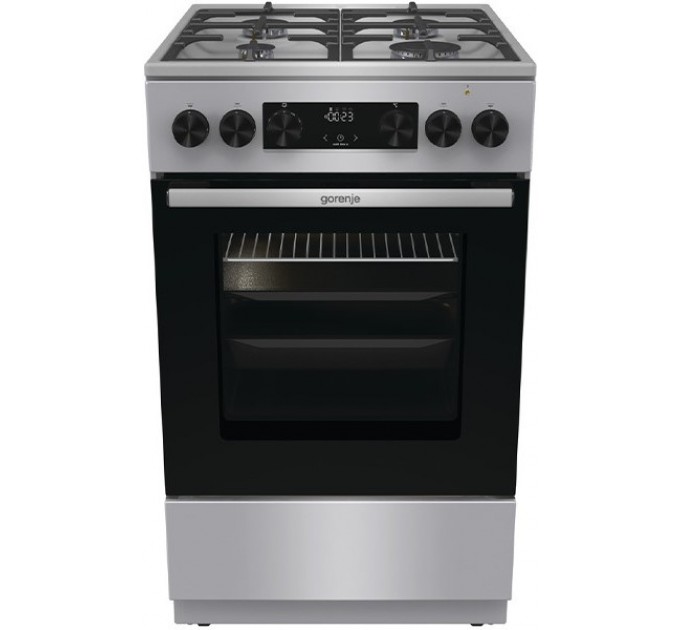 Плита Gorenje комби, 70л, 50x60см, дисплей, чугун, нерж