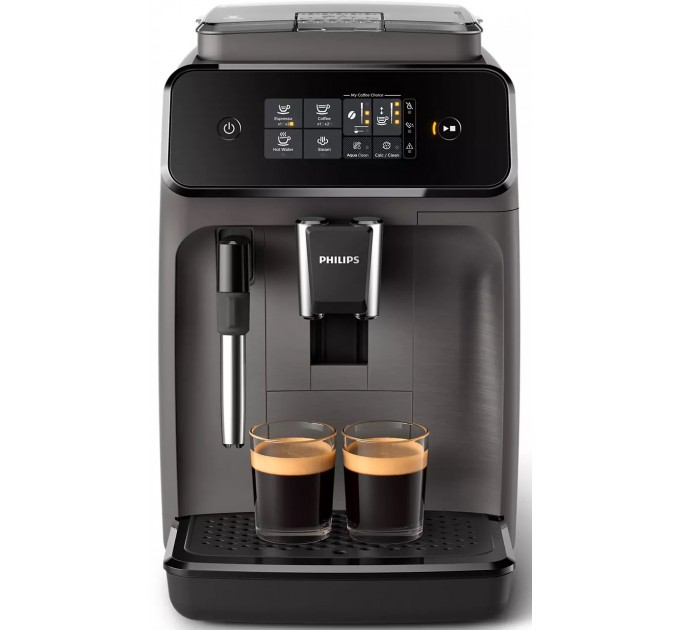 Кофемашина Philips Series 1200 1.8л, зерно, ручной капучинатор, авторецептов - 2, черный