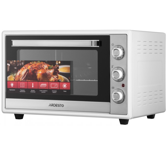 Піч електрична ARDESTO, 60л, 2000Вт, механіч., подвійне скло, білий