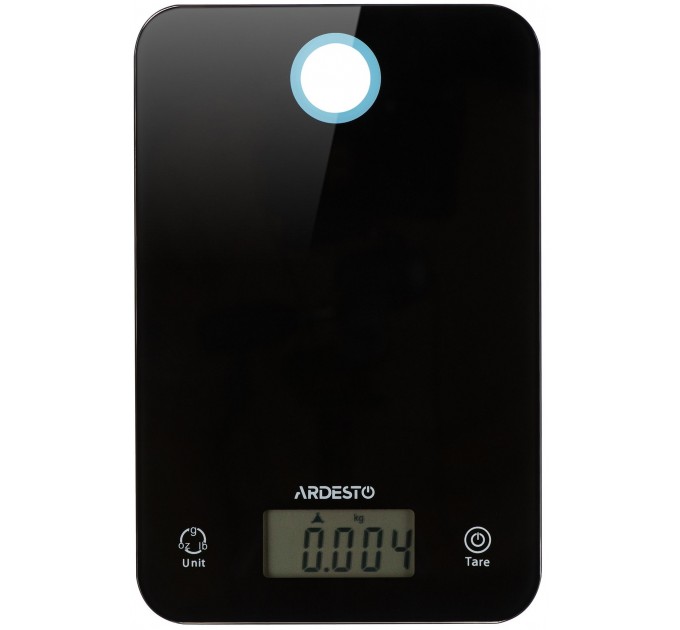 Весы ARDESTO кухонные, 5кг, CR2032x2 в компл, стекло, черный