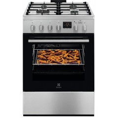 Плита Electrolux комбинированная, 58л, 60x60см, дисплей, конвекция, чугун, пар, нерж