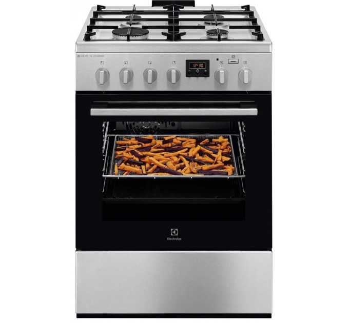 Плита Electrolux комбинированная, 58л, 60x60см, дисплей, конвекция, чугун, пар, нерж