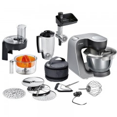 Кухонная машина Bosch, 1000Вт, чаша-металл, корпус-металл+пластик, насадок-11, серый