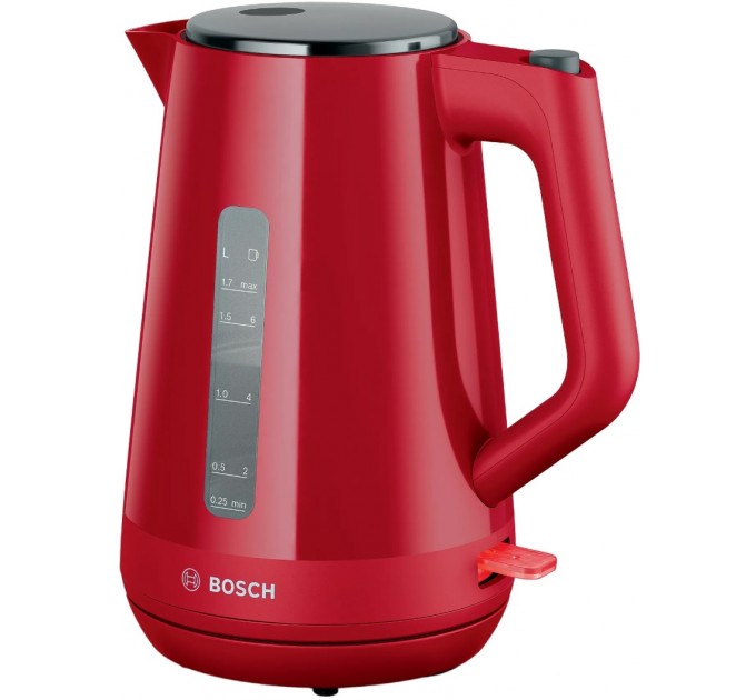 Электрочайник Bosch 1.7л, пластик, красно-черный