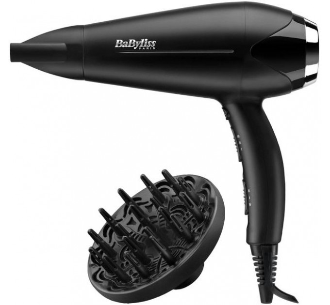Фен Babyliss Turbo Smooth, 2200Вт, 3 режими, дифузор, іоніз-я, хол. обдув, чорний