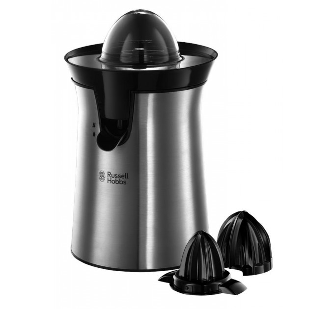Соковитискач Russell Hobbs Classics цитрус-прес 60Вт, 2 насадки в комплекті, метал, чорний