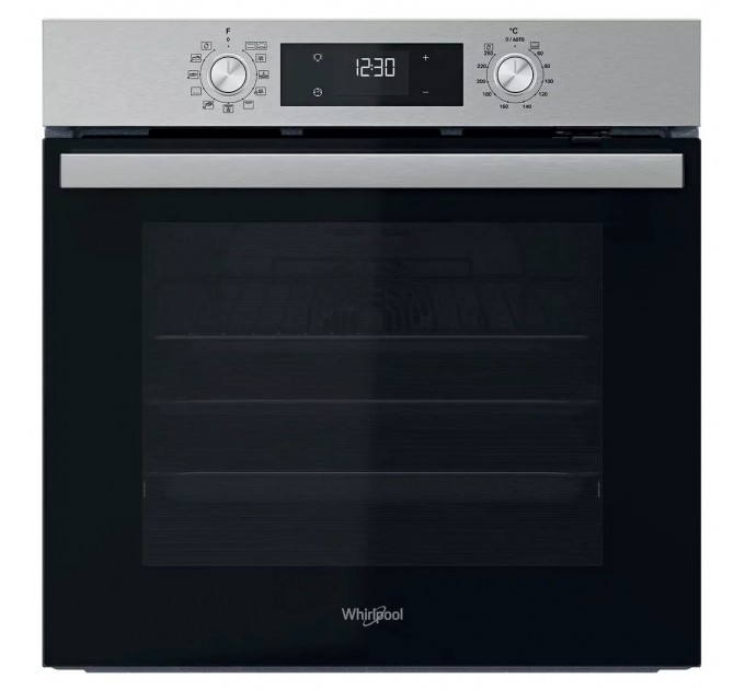 Духова шафа Whirlpool електрична, 71л, A+, дисплей, конвекція, телескопічні напрямні, нерж